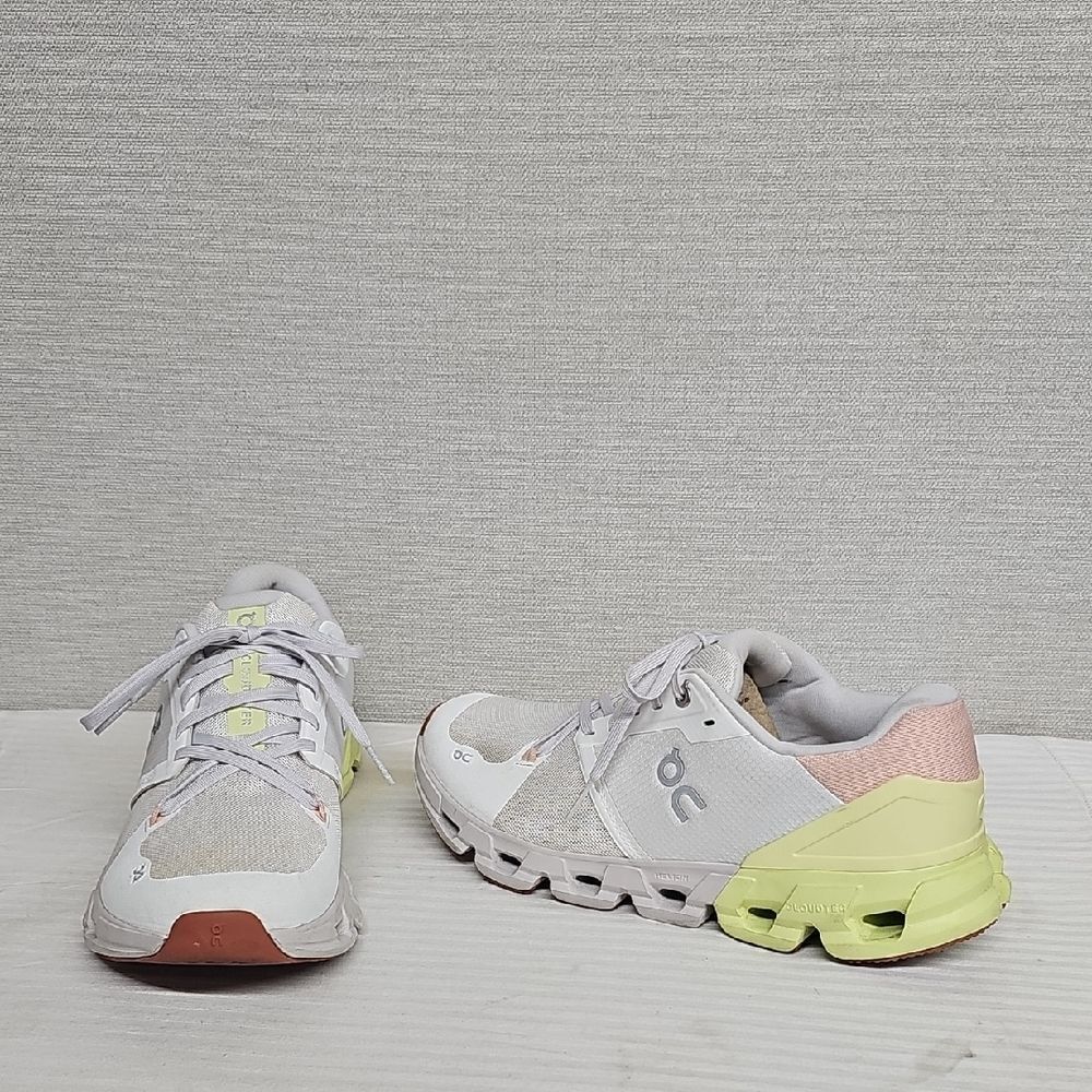 On Running Women's Sneakers in Light Gray, Pale Pink & Lime